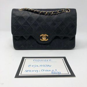 CHANEL Small Navy Vintage Double Flap